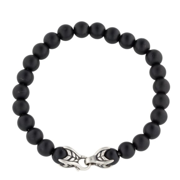 DAVID YURMAN ONYX STERLING SILVER 925 SPIRITUAL BEAD BRACELET - Picture 5 of 8